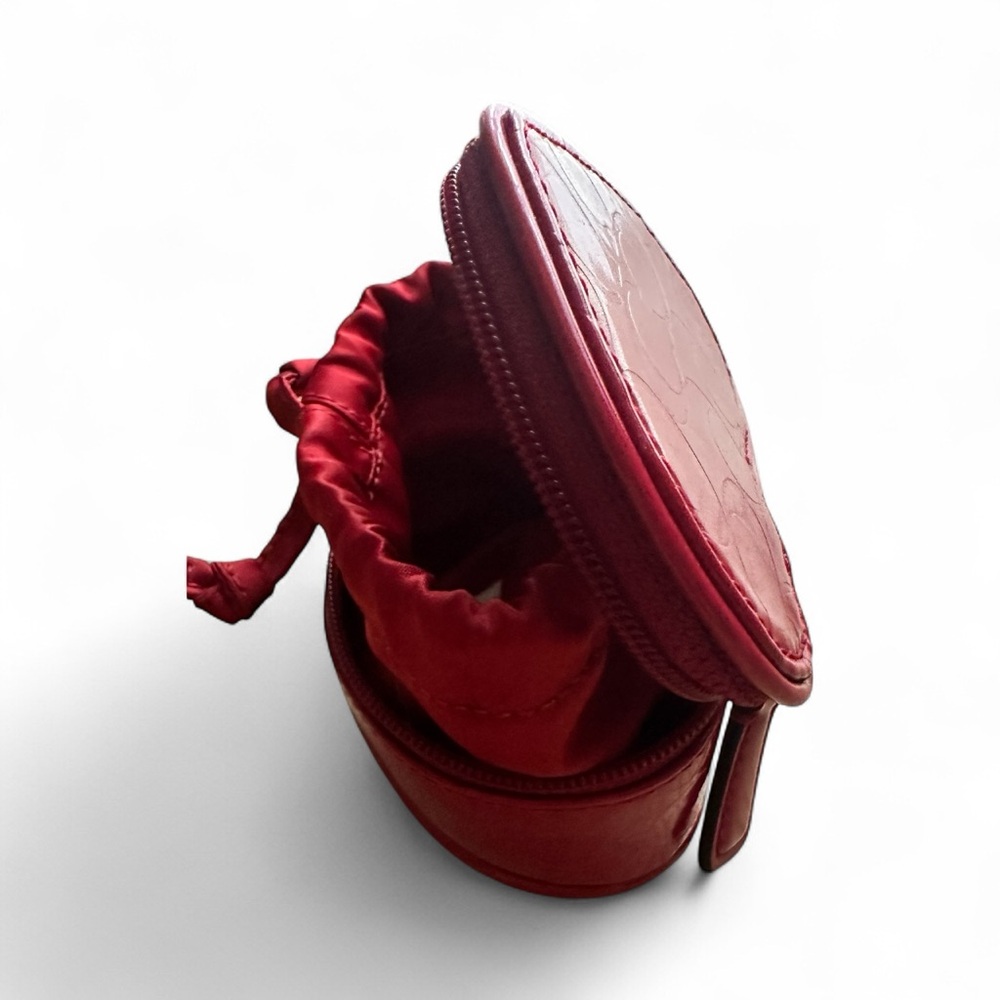 Coach Heart-Shaped Jewelry Case Red Patent Leather - Picture 9 of 12
